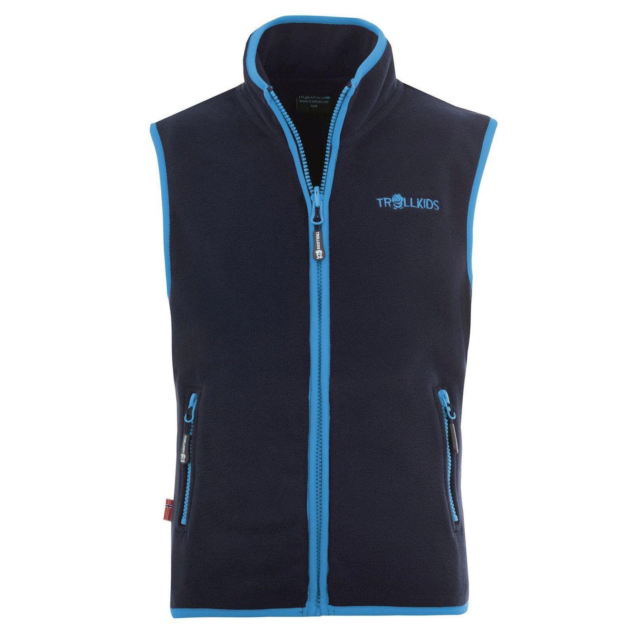 TROLLKIDS Kinder Fleece-Weste Arendal Marineblau / Hellblau