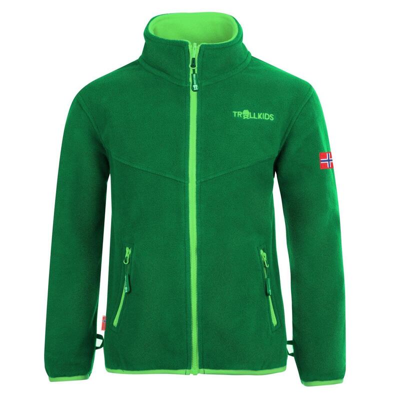 Kinder Fleece Jacke Oppdal XT Dunkelgrün / Hellgrün