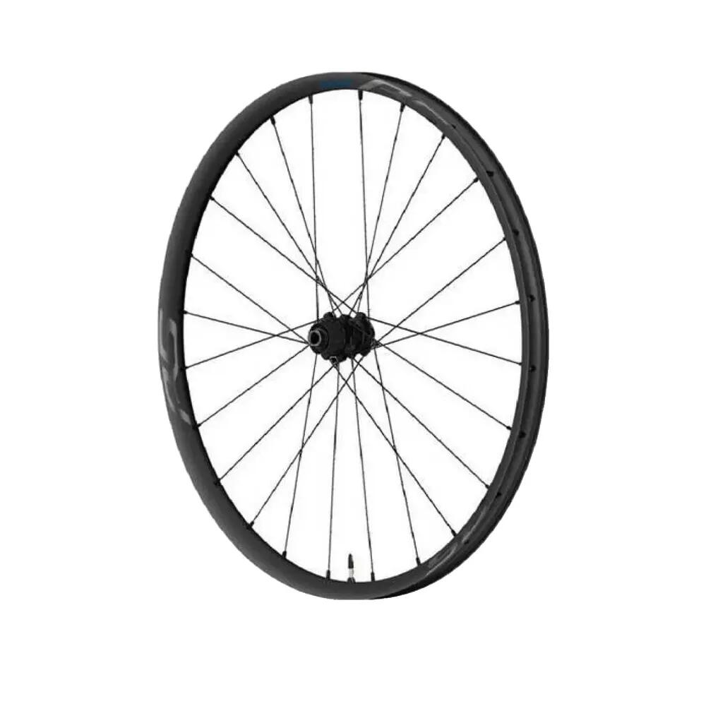 Roue de vélo route disc centerlock avant axe 12-100mm Shimano RS370 tubeless 2/2