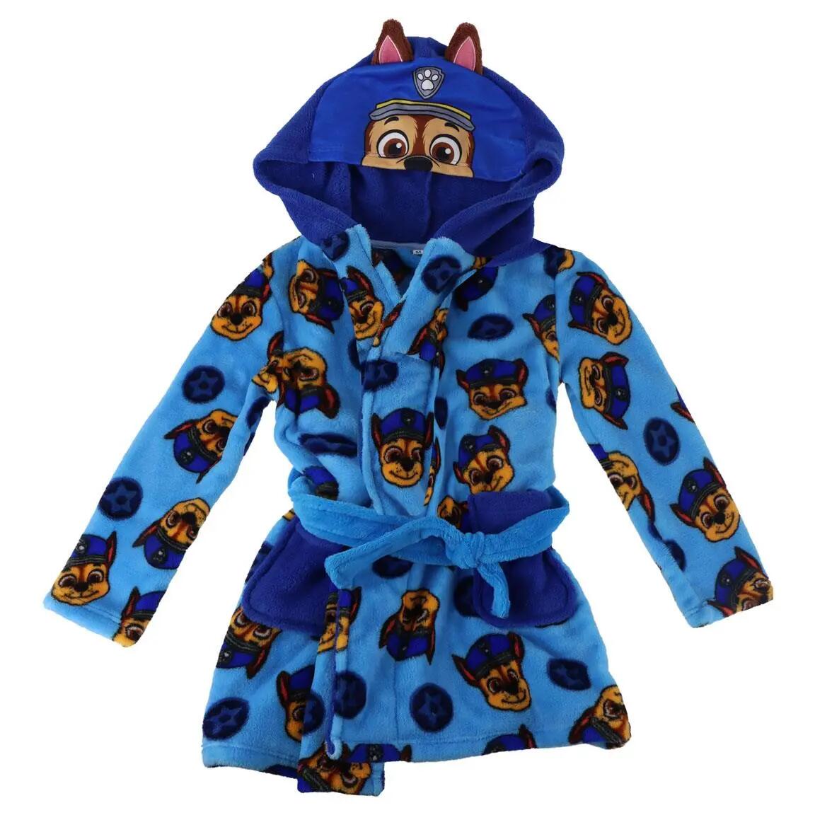 Peignoir Enfant PAW Patrol Coral Fleece avec Capuche et Ceinture Bleu 1/5