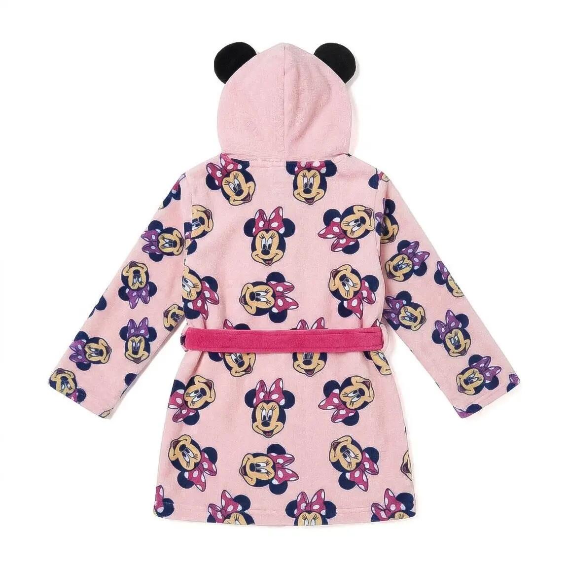Peignoir Enfant Minnie Coral Fleece avec Capuche pour le Bain et la Douche Rose 4/7
