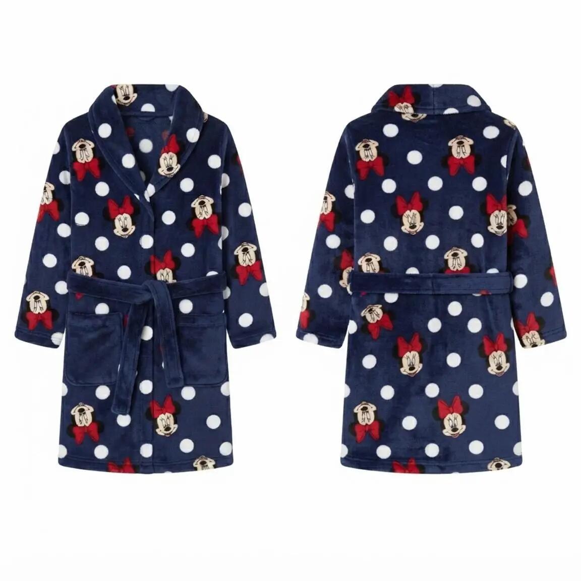 Albornoz Infantil Minnie Coral Fleece con Cinturón y Bolsillos Rojo 3/7