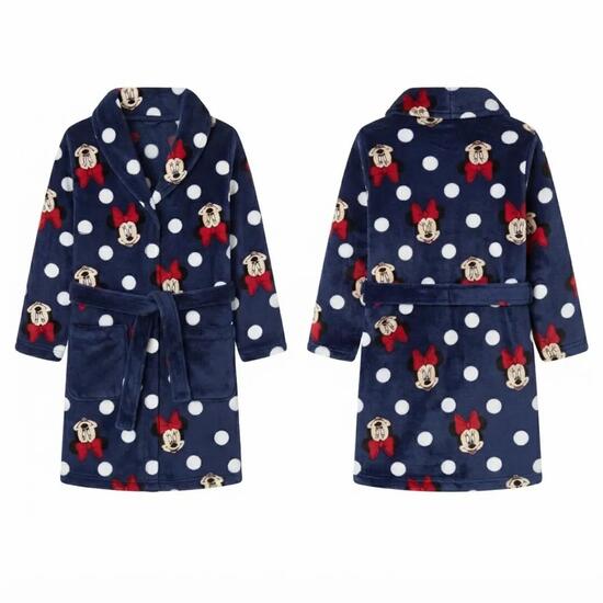 Bademantel Kinder Minnie Coral Fleece mit Gürtel und Taschen Rot