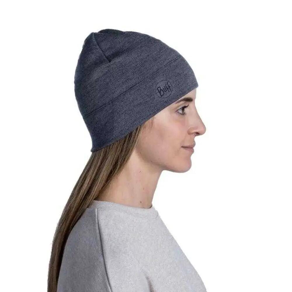 Mütze, Mittelschwer, Merinowolle Damen und Herren Grau Silber 3/7