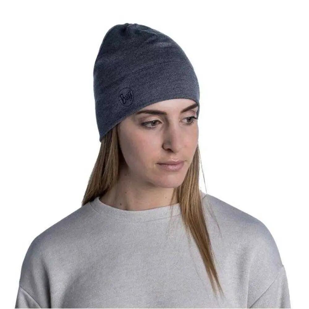 Mütze, Mittelschwer, Merinowolle Damen und Herren Grau Silber 2/7