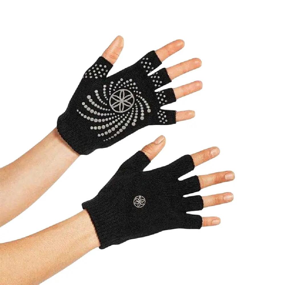 Guanti Senza Dita Yoga Adulto Unisex Gaiam Nero 3/4