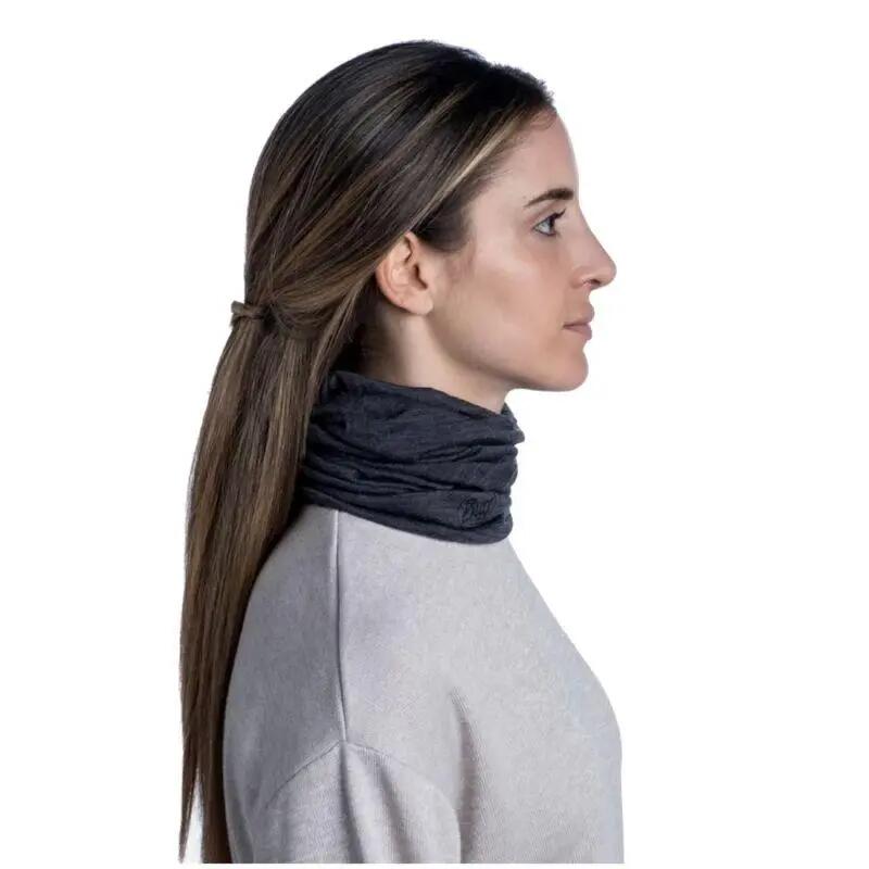 Fascia Per Capelli Lana Merino Leggera Adulto Unisex Buff Grigio Scuro 3/7