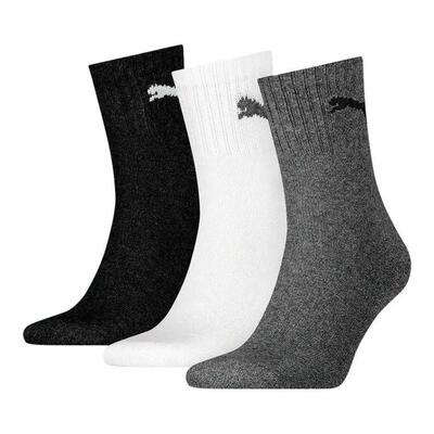 Calzettoni Logo A Contrasto Uomo Misura Confezione 3 Puma Bianco Nero Grigio