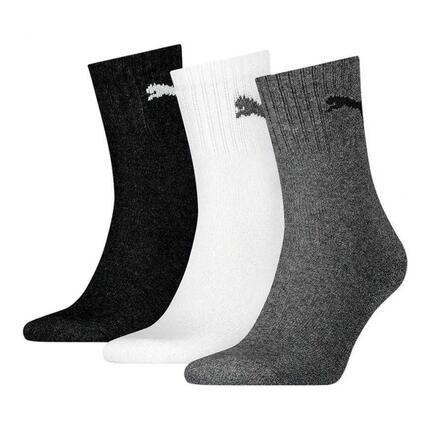 Lot De 3 Chaussettes Motif/style Logo Contrasté Homme (Blanc / Noir / Gris)