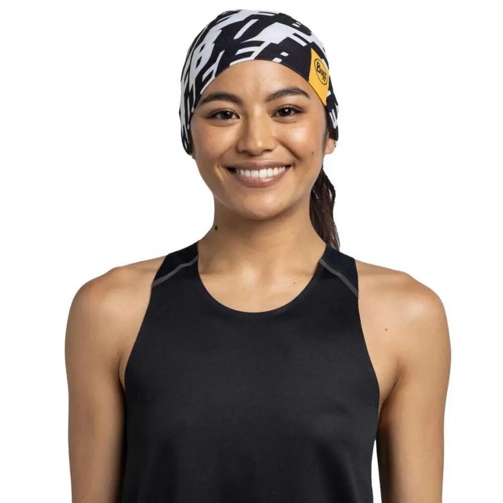 Repeat Logo CoolNet UV Wide Band Headband (White/Black) 3/6