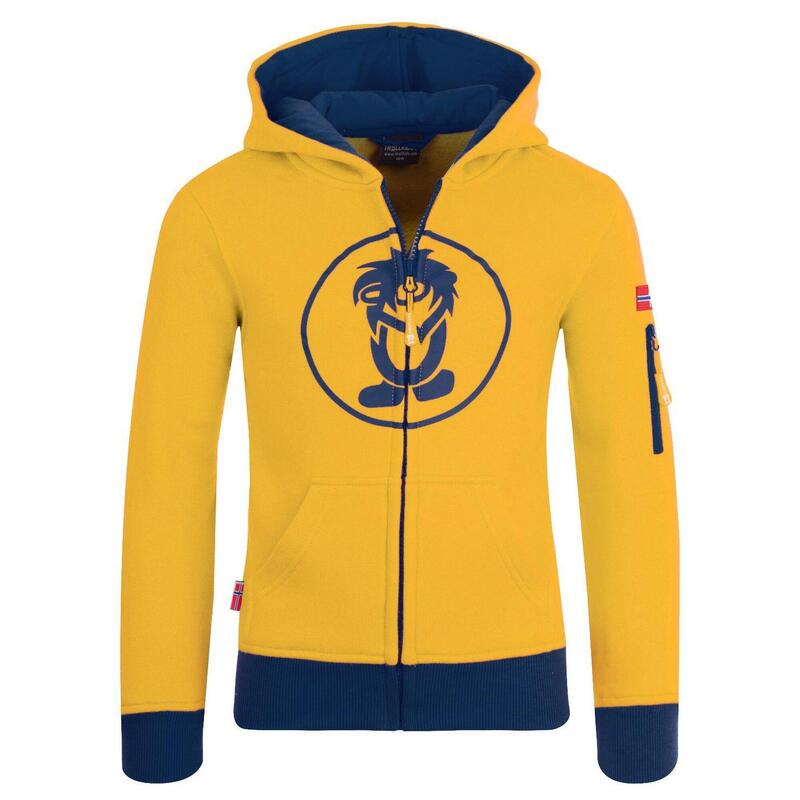 Kinder Hoodie Pullover Sortland Goldgelb/Mystikblau