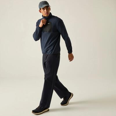 Heren frankie half zip fleece top (marine/china blauw)