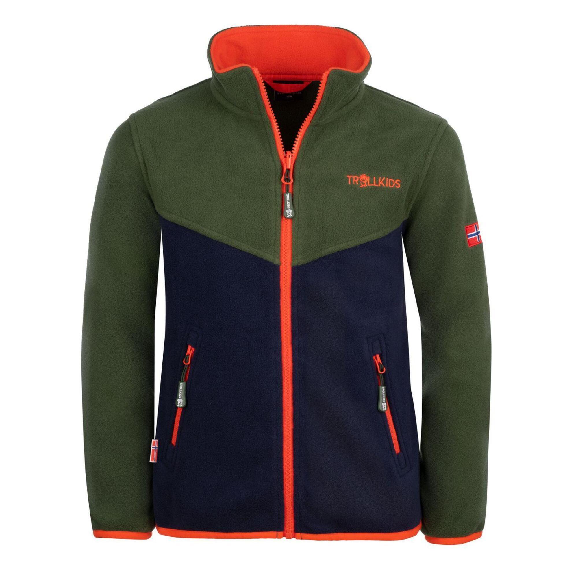 TROLLKIDS Kids Fleece Jacket Oppdal XT Ademend Isolerend Bosgroen/navy blue