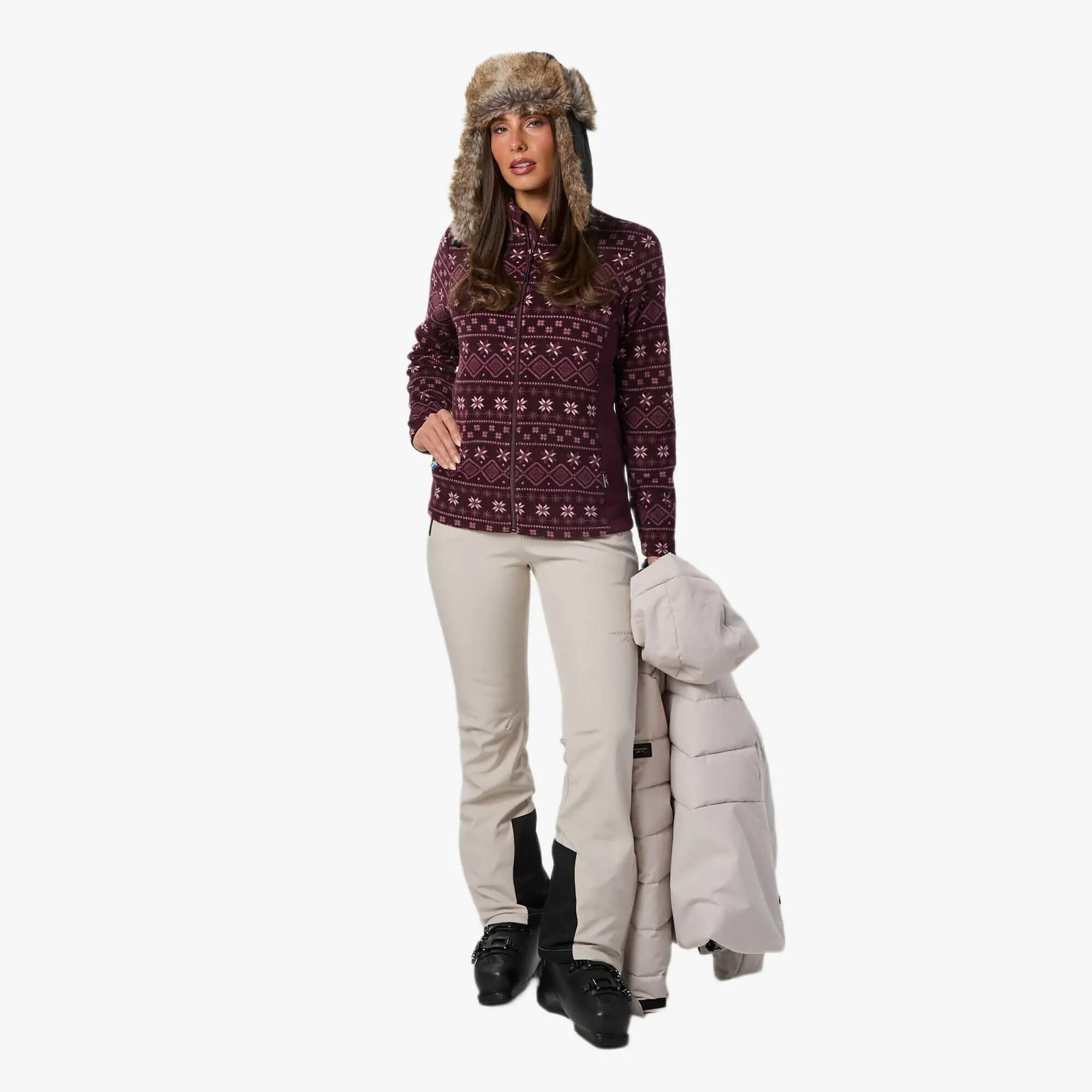Pile Maniche Lunghe Full-Zip Escursionismo Donna Traspirante Idre 3/7