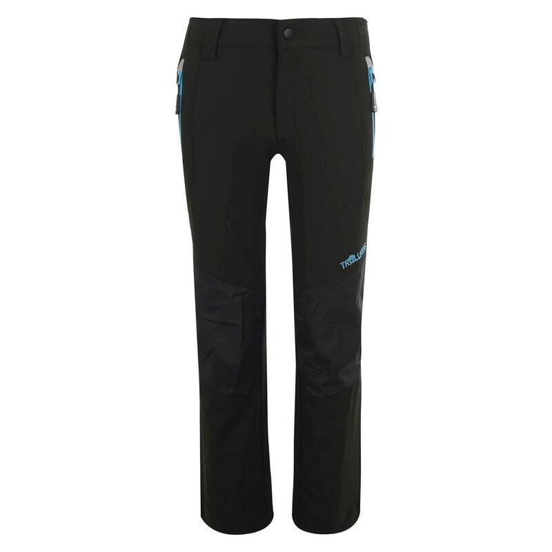 Pantalon Softshell pour enfants Lysefjord Imperméable Noir / Bleu moyen