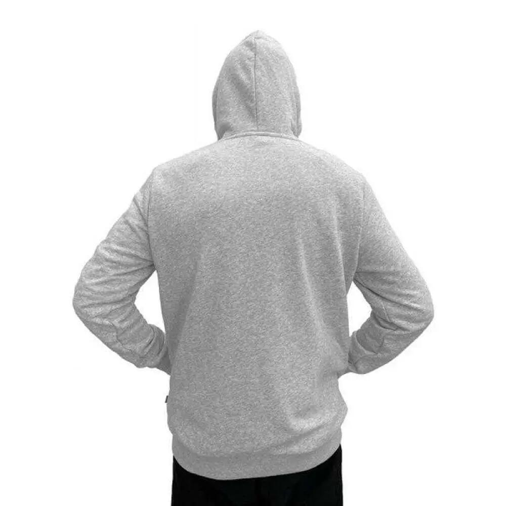 Heren Essentialhoodie met logo (Grijs) 3/7