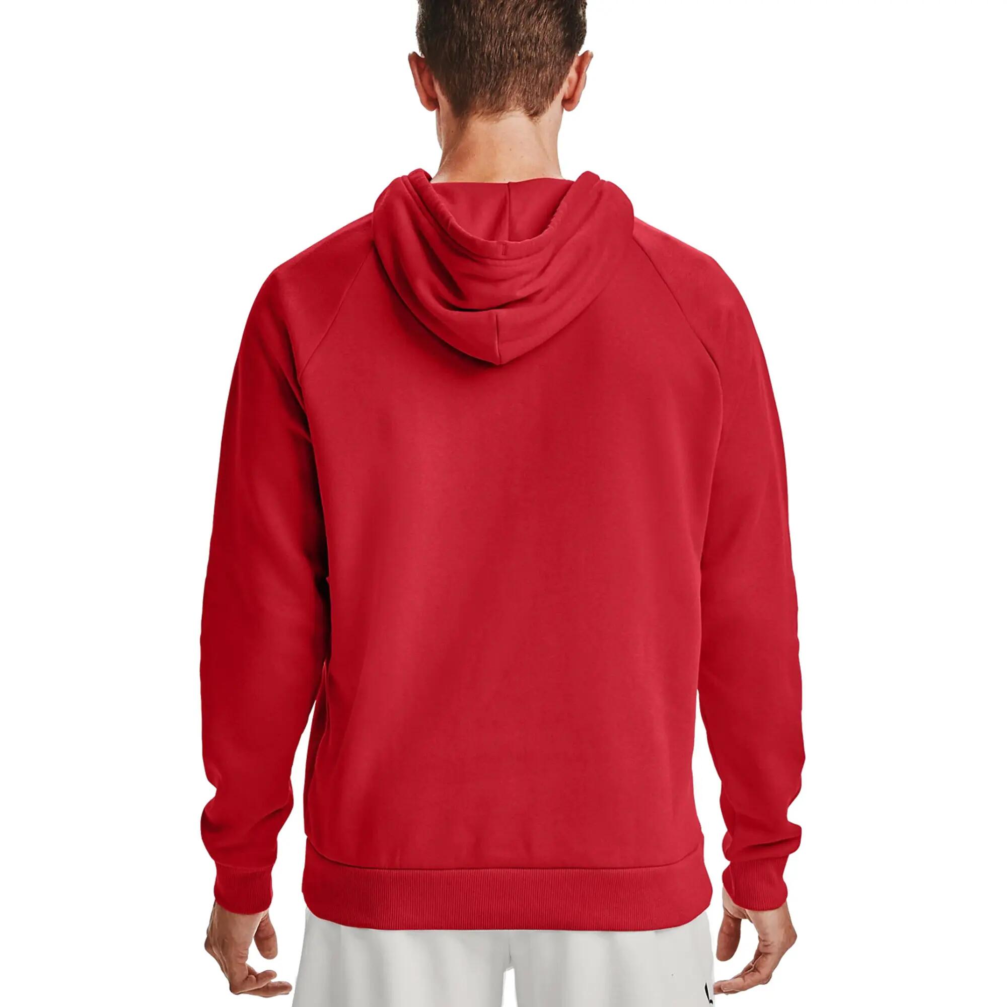 Sweat À Capuche Entraînement Style Gros Logo RIVAL Homme (Rouge Vif / Blanc) 4/6