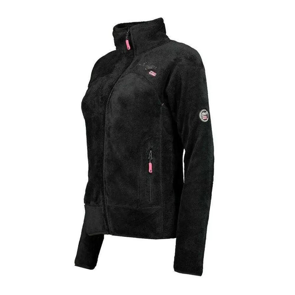 Felpa Con Cappuccio Pile Donna Geographical Norway Upaline Nero 3/3