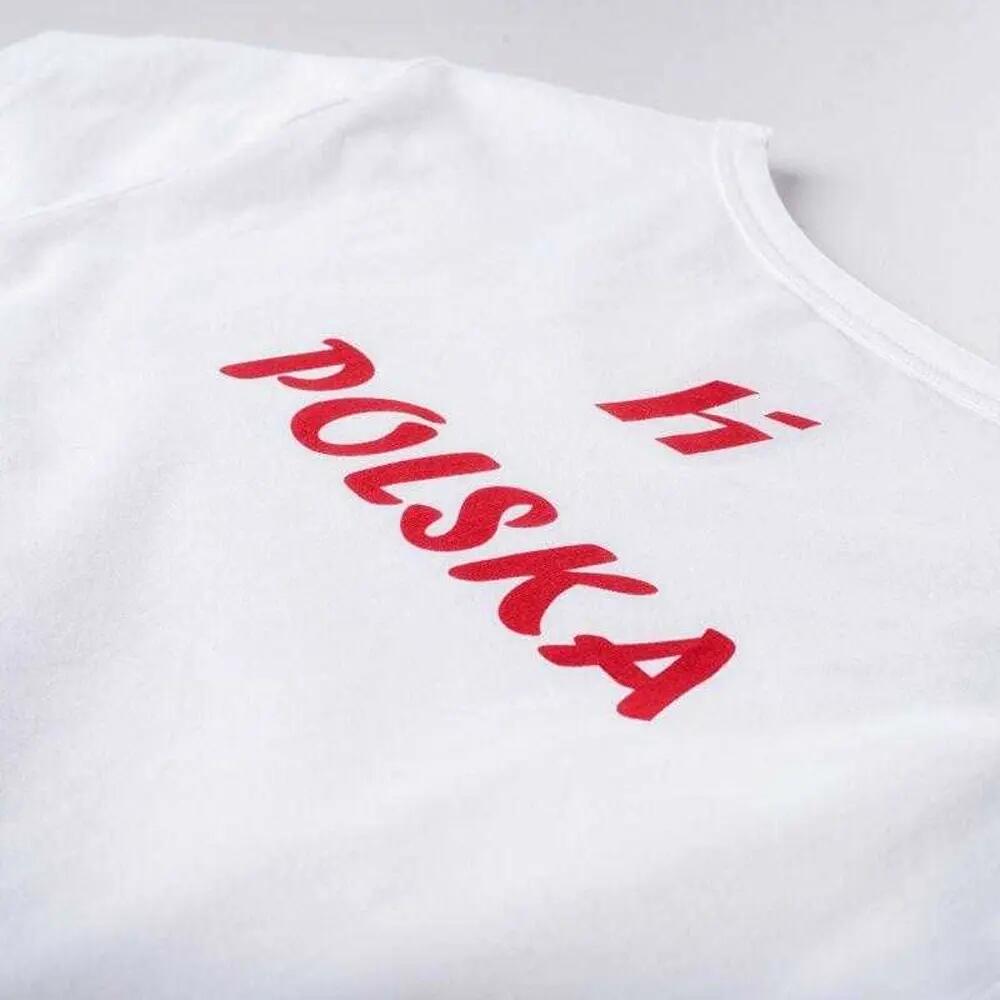 T-Shirt Mistura de Algodão Poland Fan Mulher (Branco) 6/6