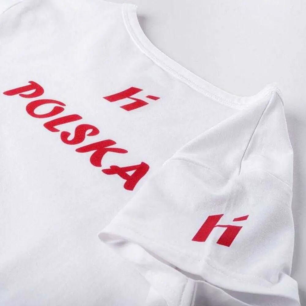 T-Shirt Mistura de Algodão Poland Fan Mulher (Branco) 5/6