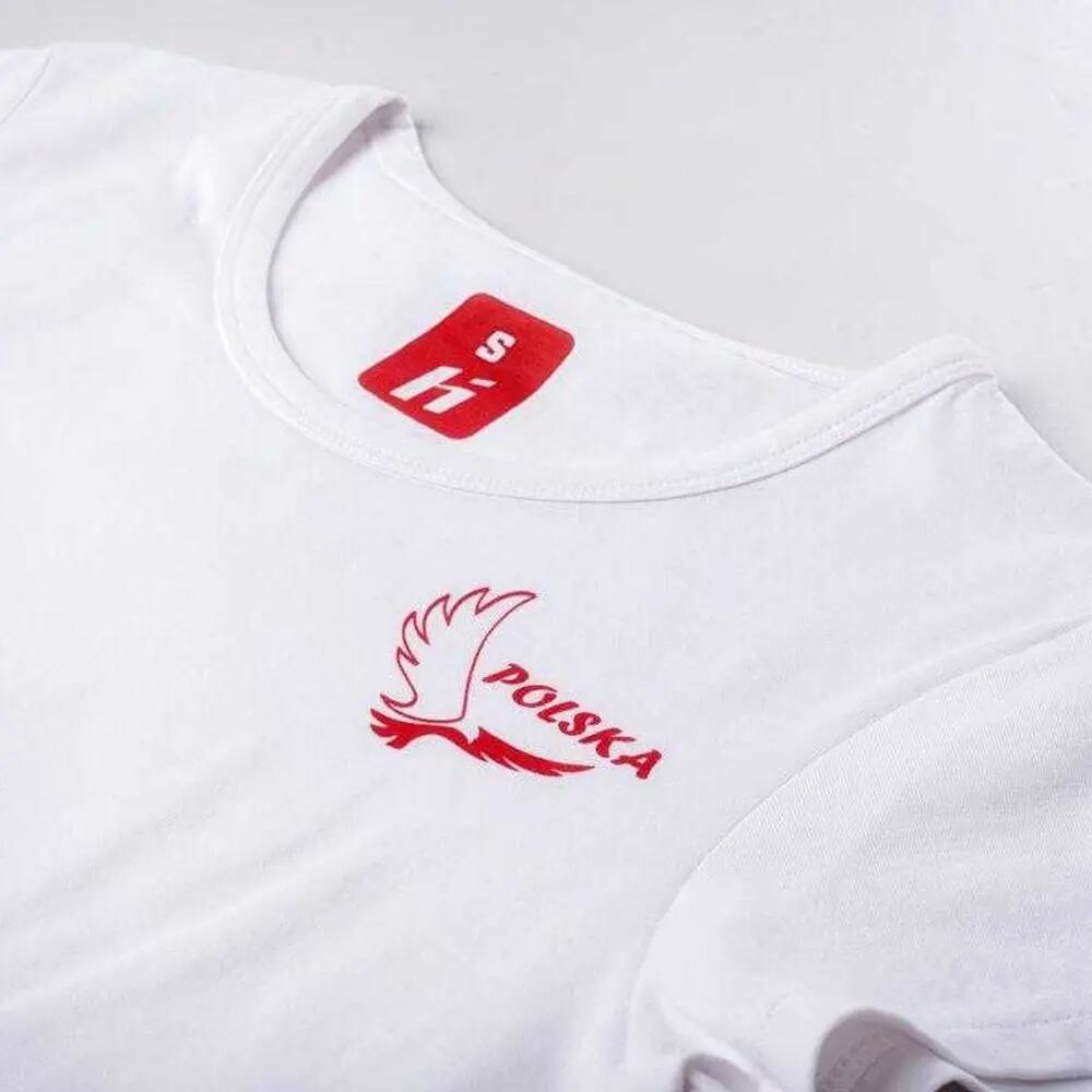 T-Shirt Mistura de Algodão Poland Fan Mulher (Branco) 4/6