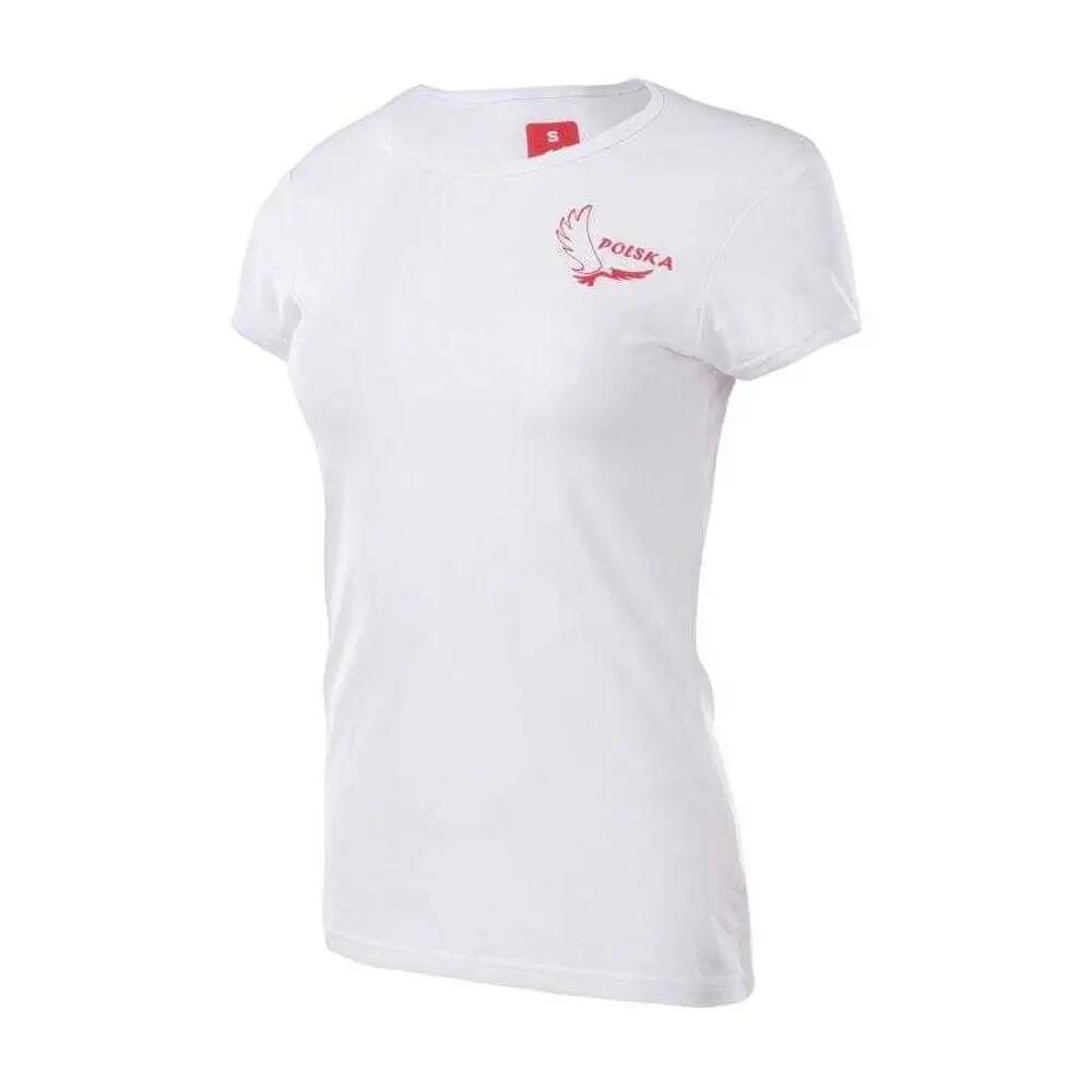 T-Shirt Mistura de Algodão Poland Fan Mulher (Branco) 3/6