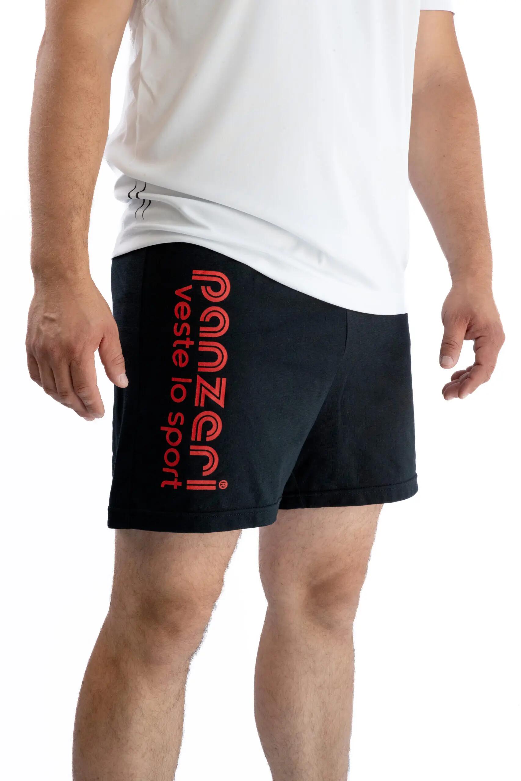 Short Panzeri Mixte  - Uni A - Noir / Rouge 1/4