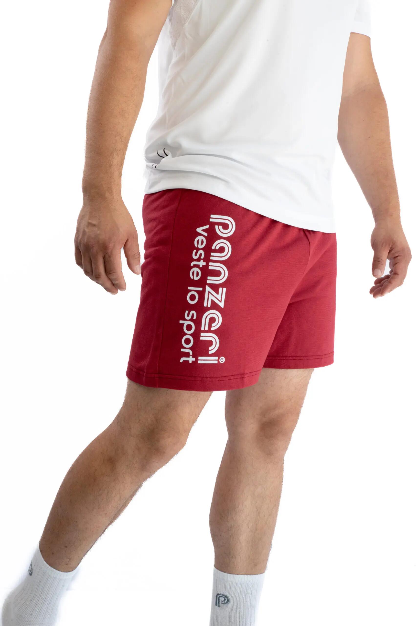 Short Panzeri Mixte  - Uni A - Bordeaux / Blanc 4/4