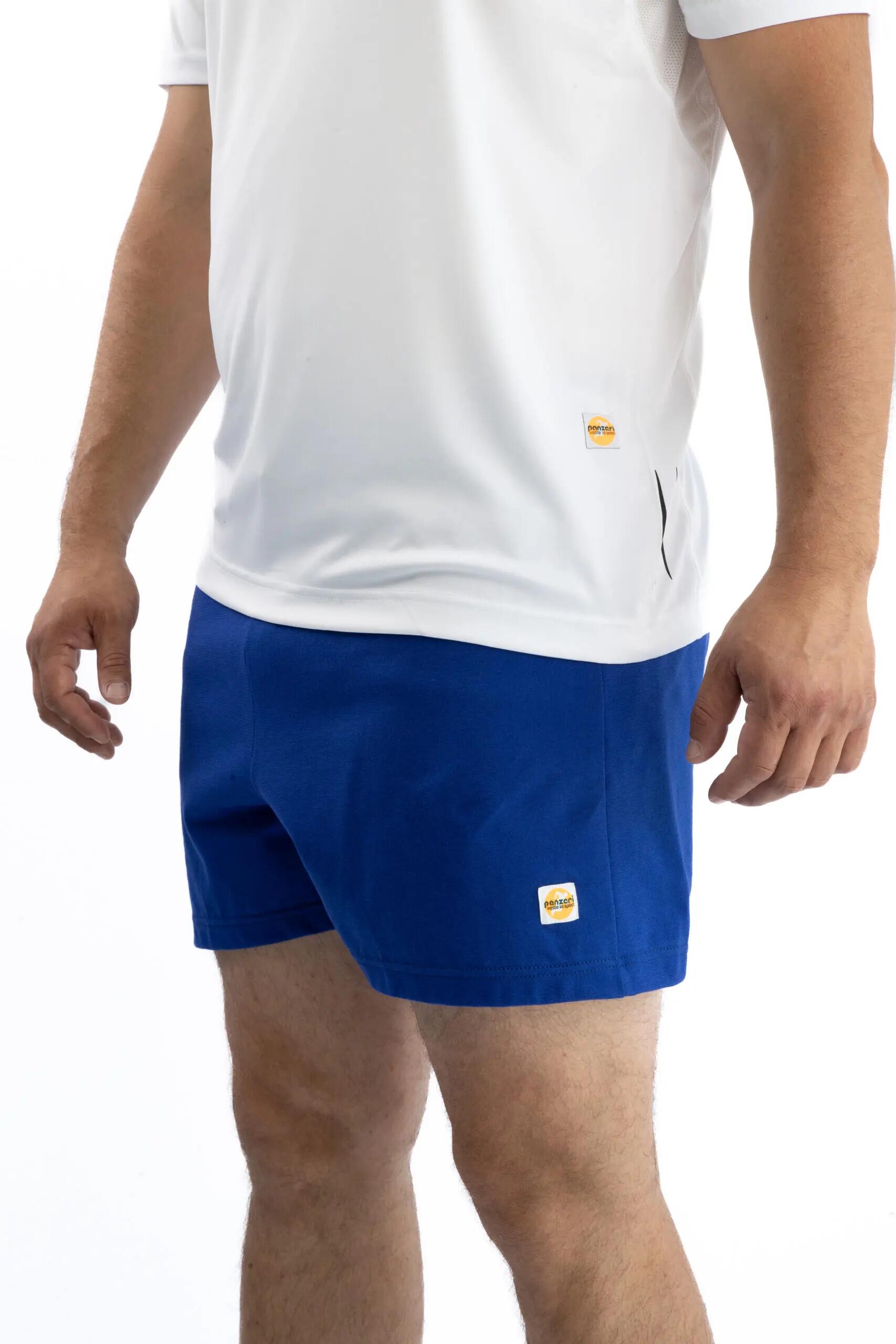 Short Panzeri Mixte  - Uni A - Bleu France / Blanc Rouge 3/4