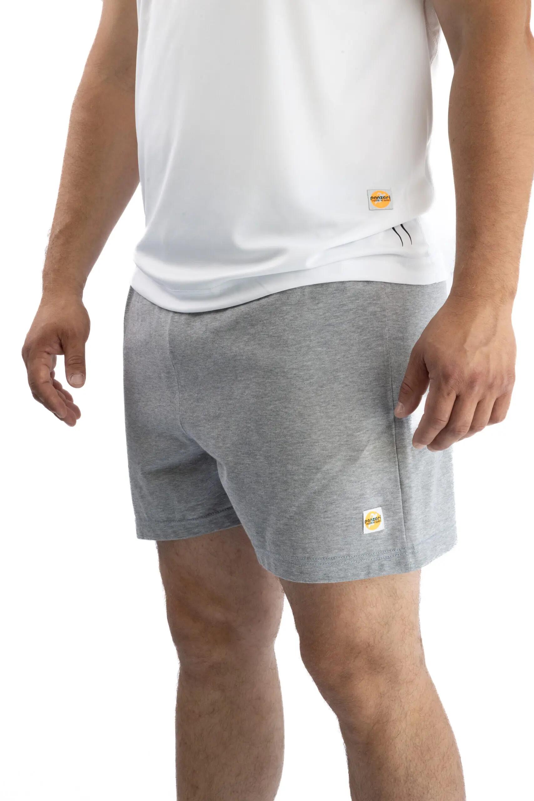 Short Panzeri Mixte  - Uni A - Gris Chiné / Orange Fluo 4/4