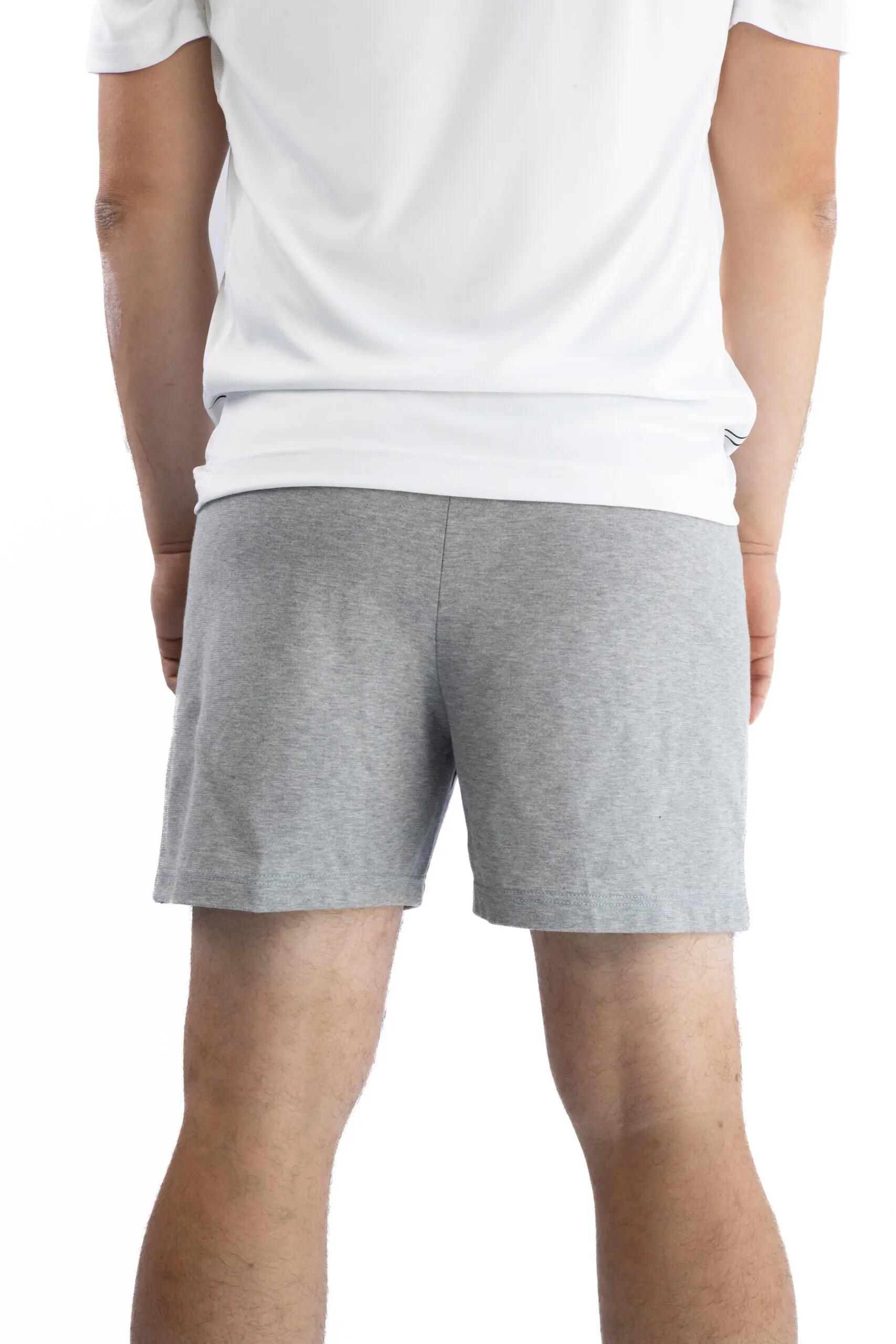 Short Panzeri Mixte  - Uni A - Gris Chiné / Orange Fluo 3/4