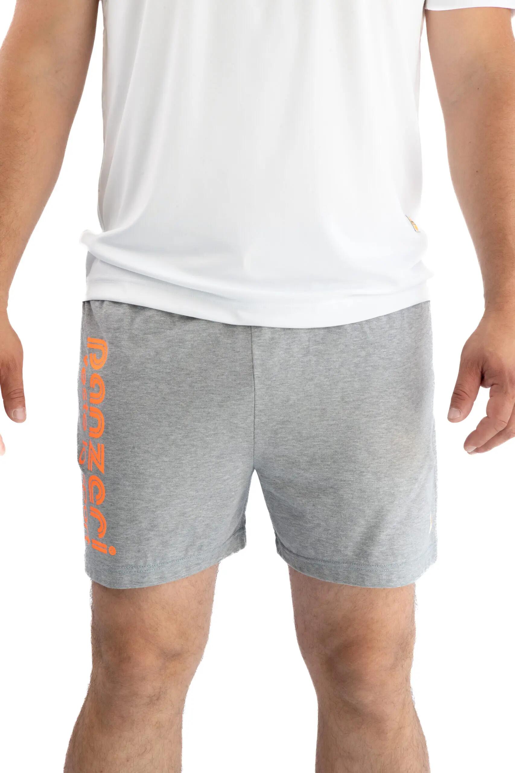 Short Panzeri Mixte  - Uni A - Gris Chiné / Orange Fluo 2/4