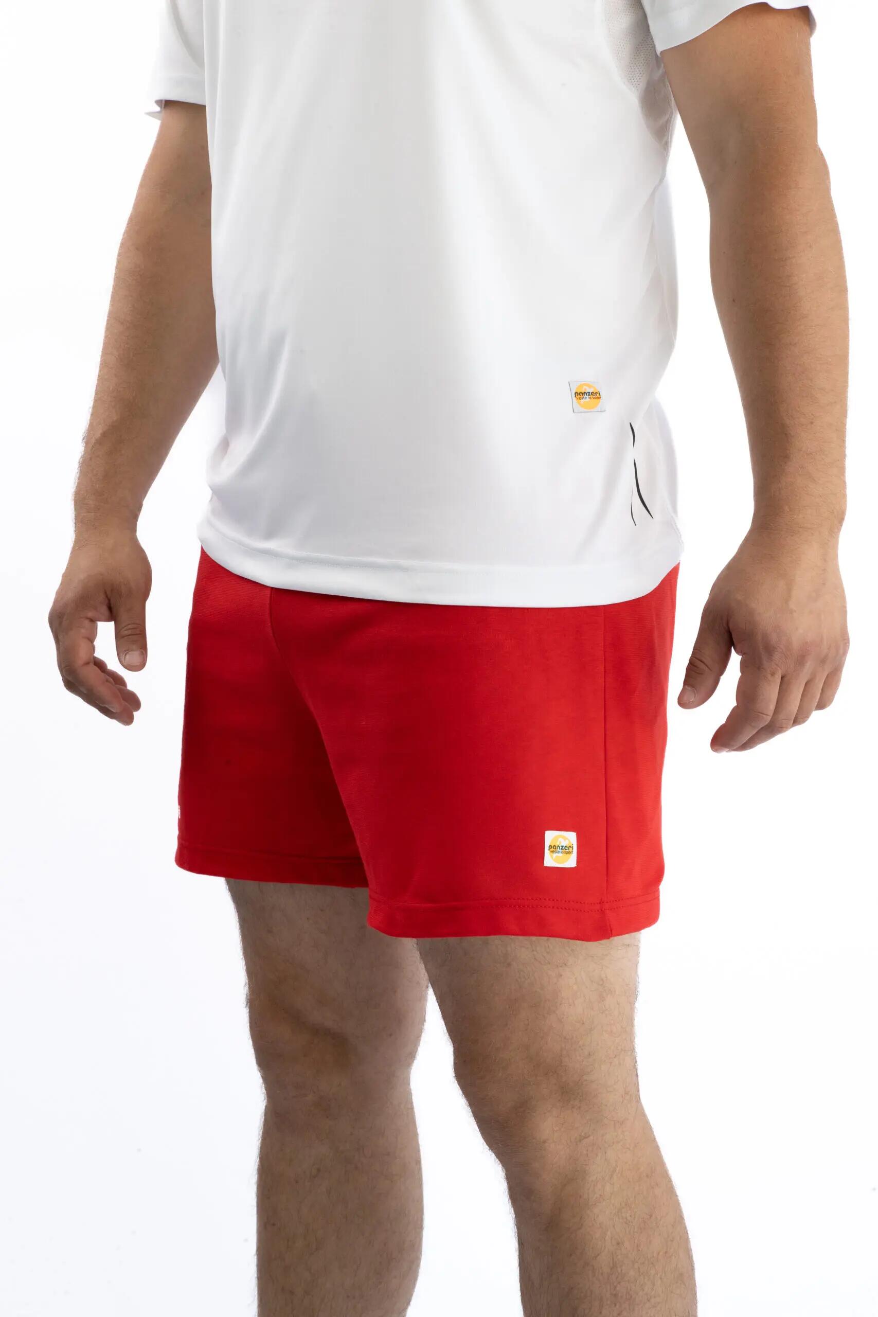 Short Panzeri Mixte  - Uni A - Rouge / Blanc 2/5