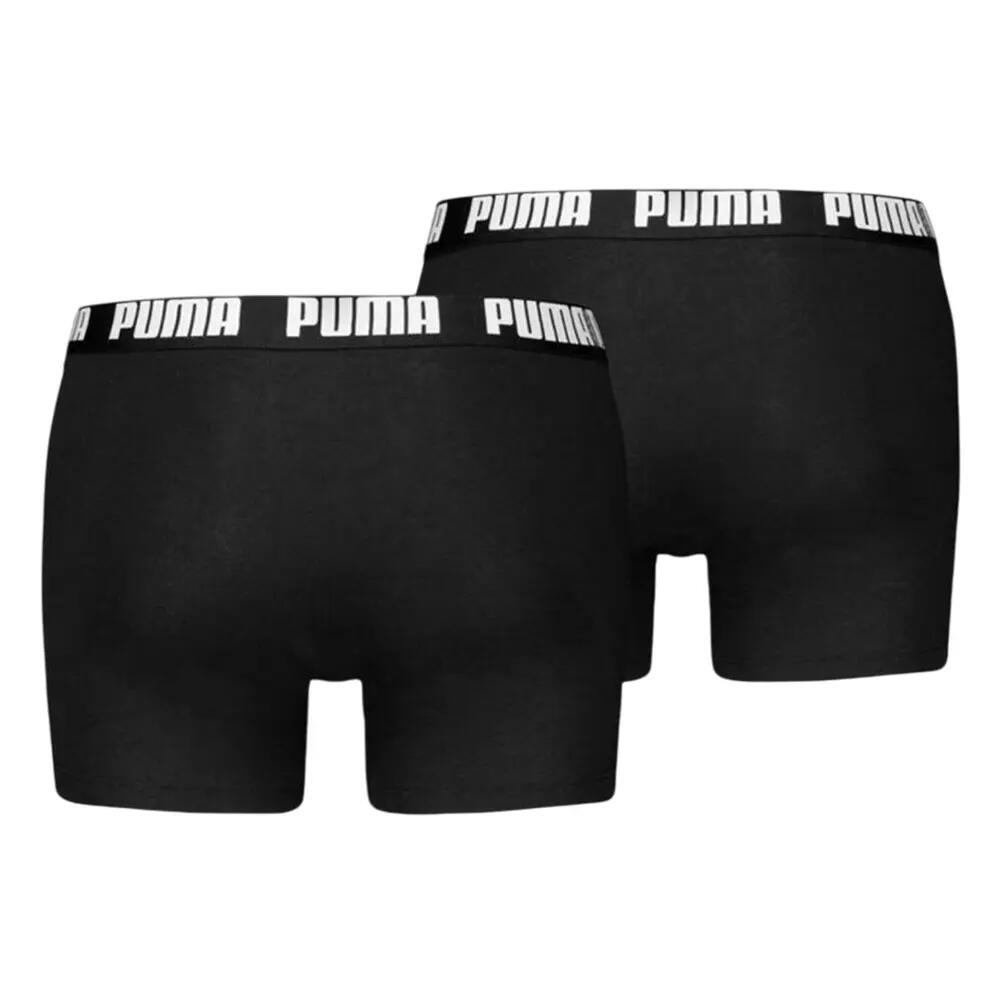 Mens Cotton Blend Boxer Briefs (Pack of 2) (Black/White) 2/7