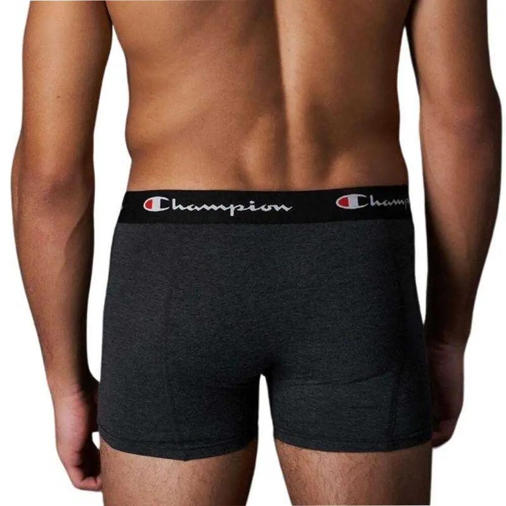 Calções boxer com logótipo para homem (pack de 2) (Preto / Prateado) 2/7