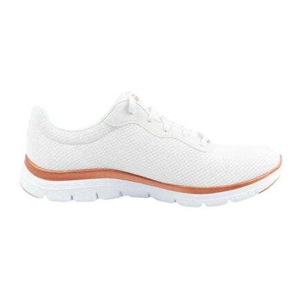 Obuwie Sportowe Damskie Skechers Mesh Lace-Up W Biały