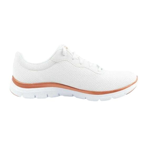 Obuwie Sportowe Damskie Skechers Mesh Lace-Up W Biały