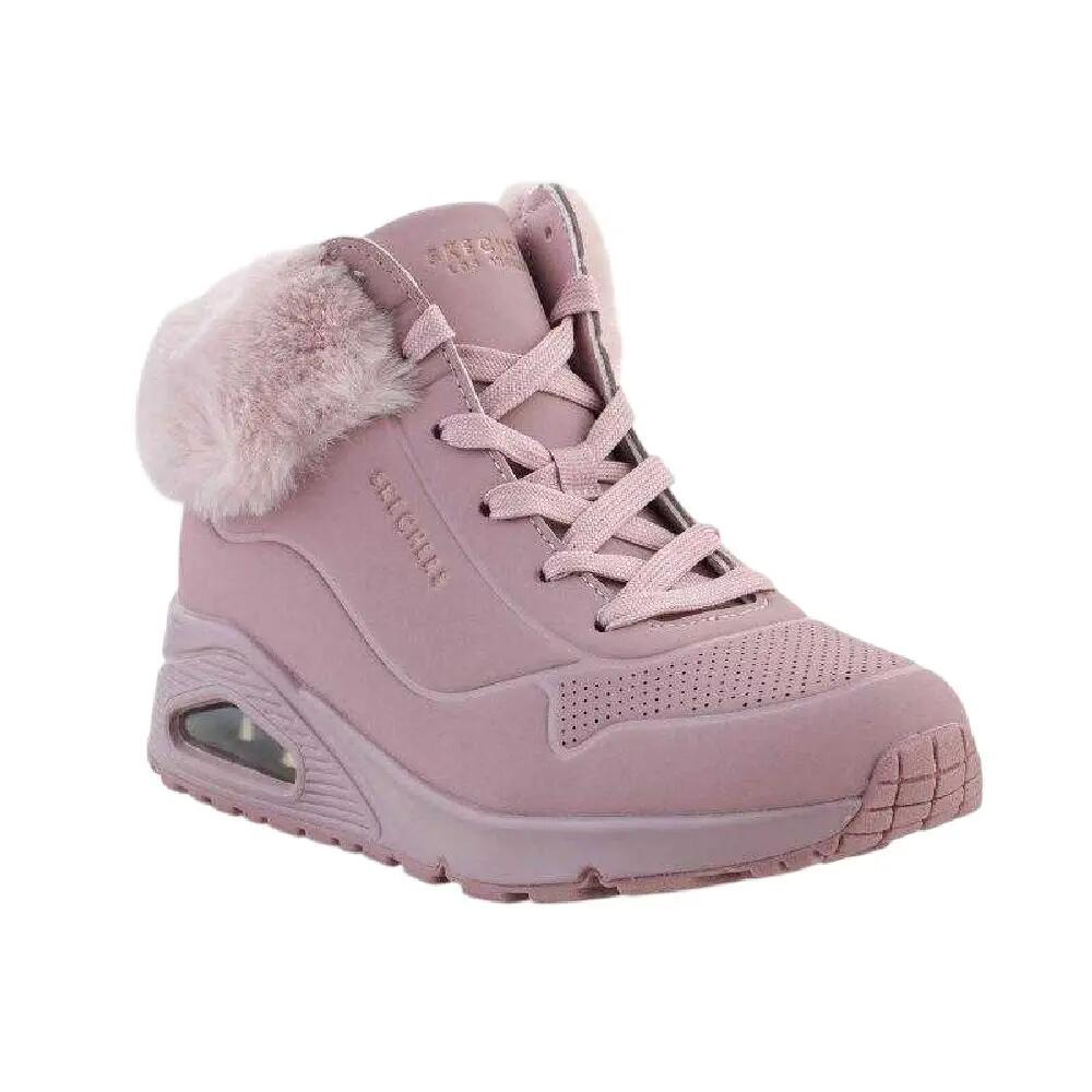 "Uno" Mit KunstpelzBesatz High Top Turnschuhe für , Keilabsatz Damen Pink 4/7