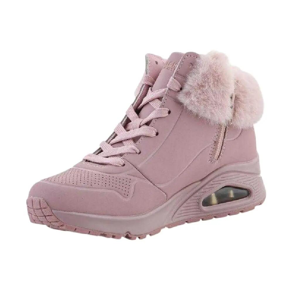 "Uno" Mit KunstpelzBesatz High Top Turnschuhe für , Keilabsatz Damen Pink 3/7