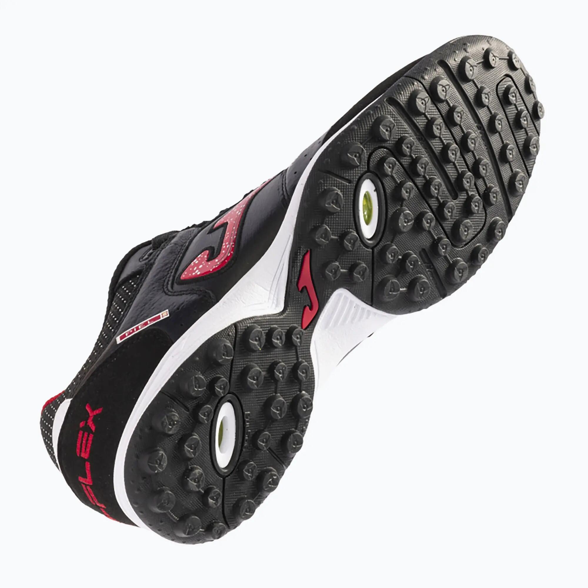 Heren Top Flex 2401 Leren Trainers (Zwart) 4/6