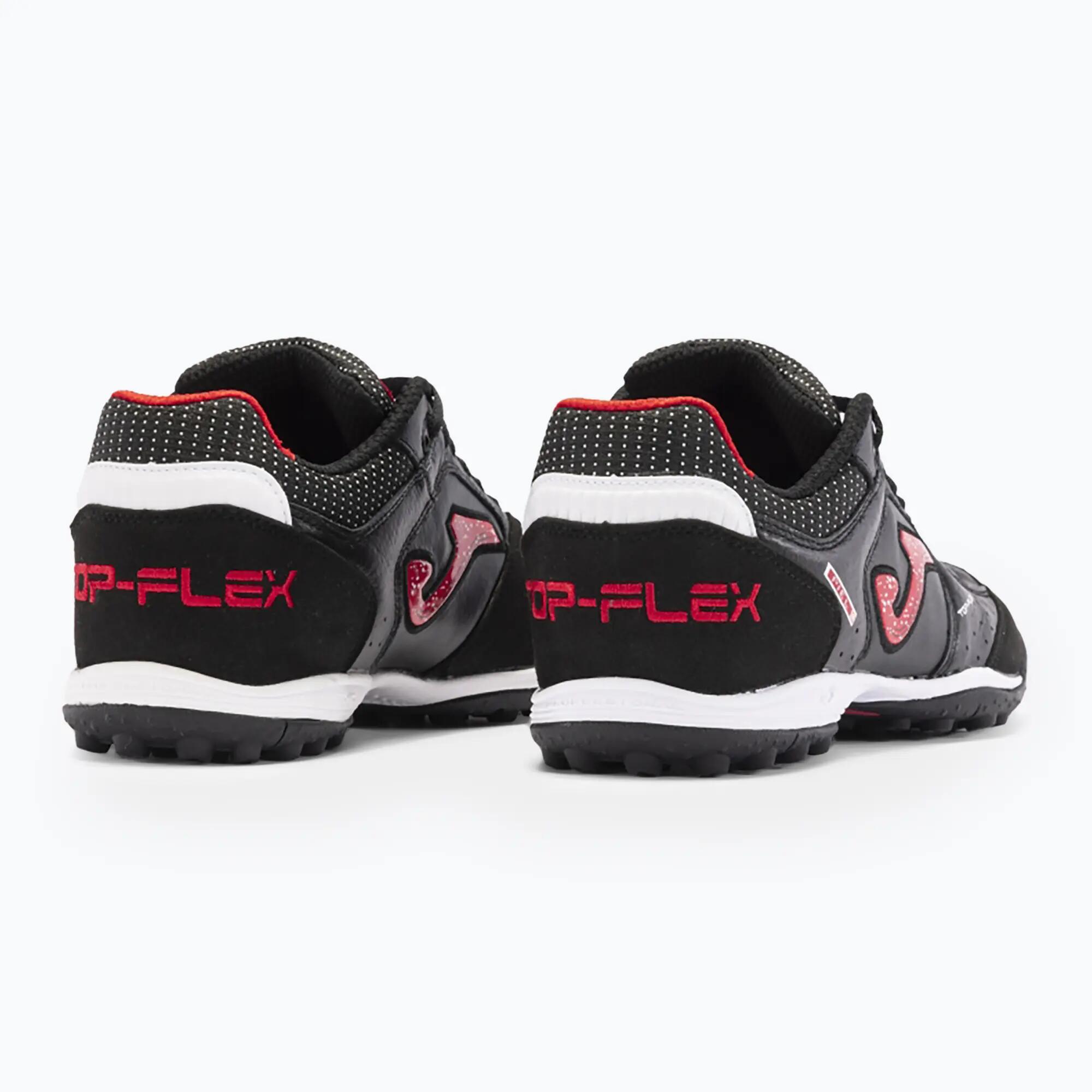 Heren Top Flex 2401 Leren Trainers (Zwart) 3/6