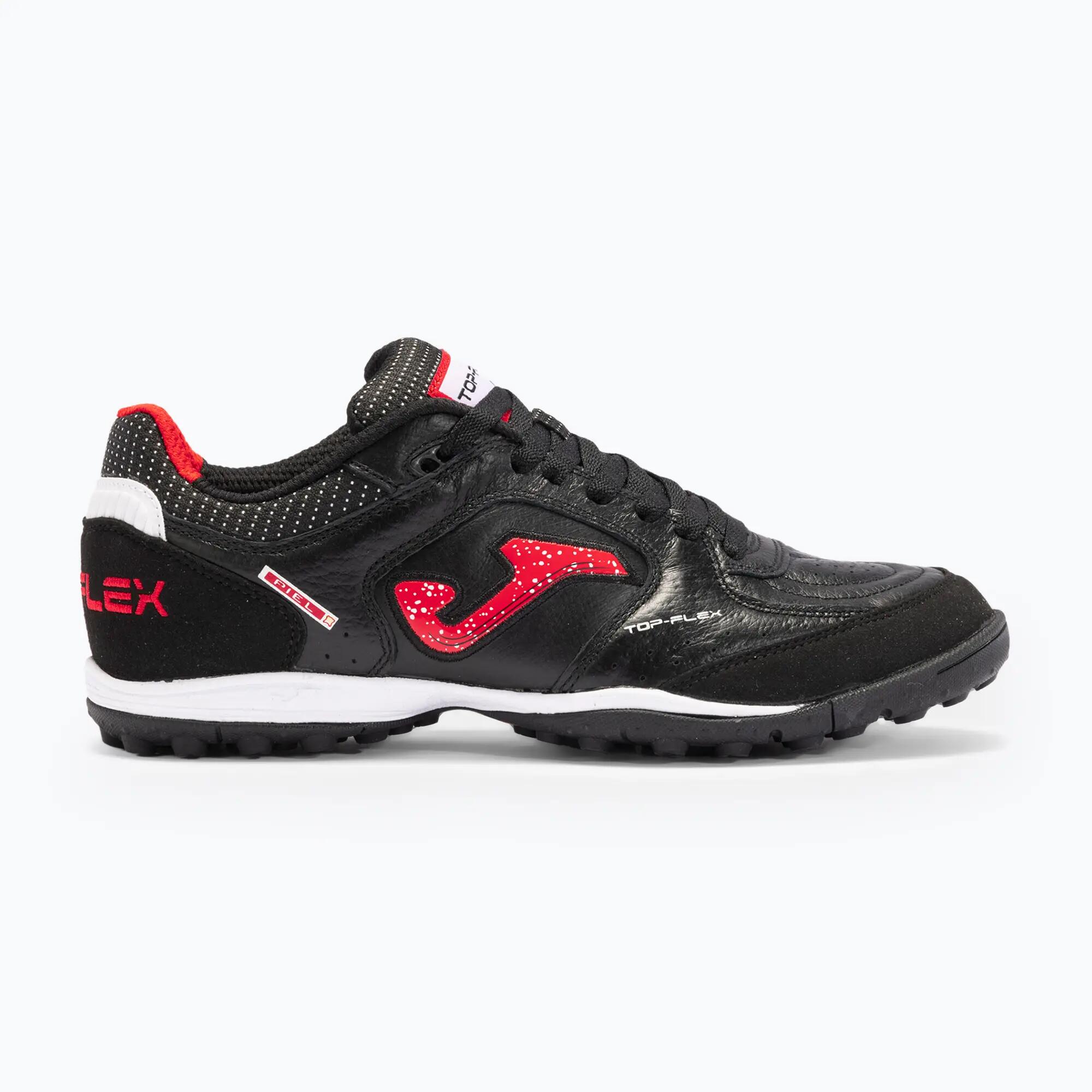 Heren Top Flex 2401 Leren Trainers (Zwart) 2/6