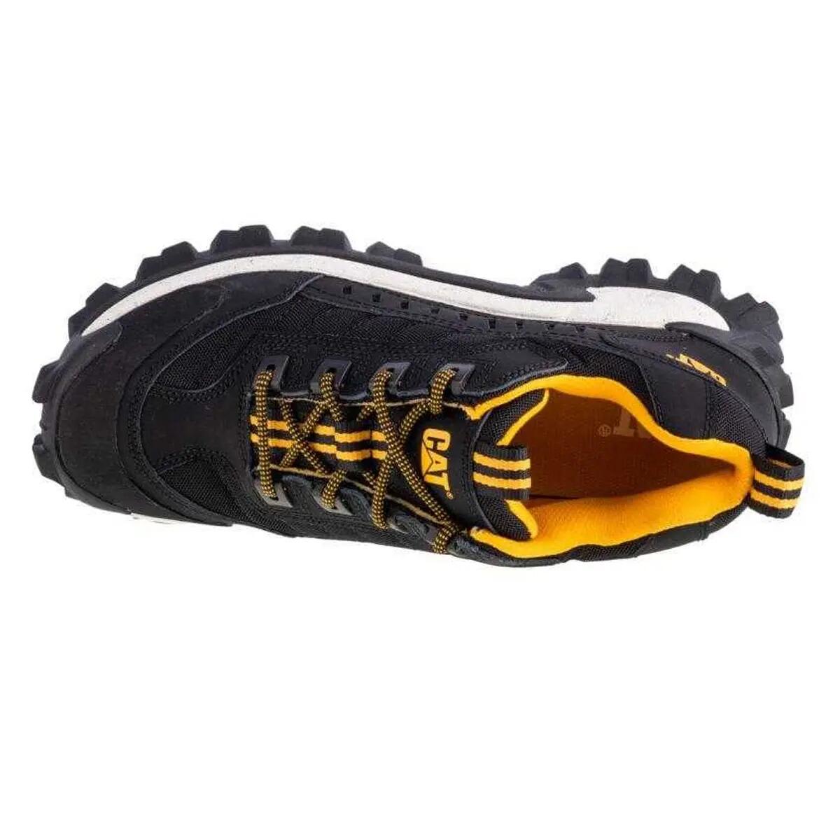 Mens Intruder Leather Chunky Sole Trainers (Black) 3/5