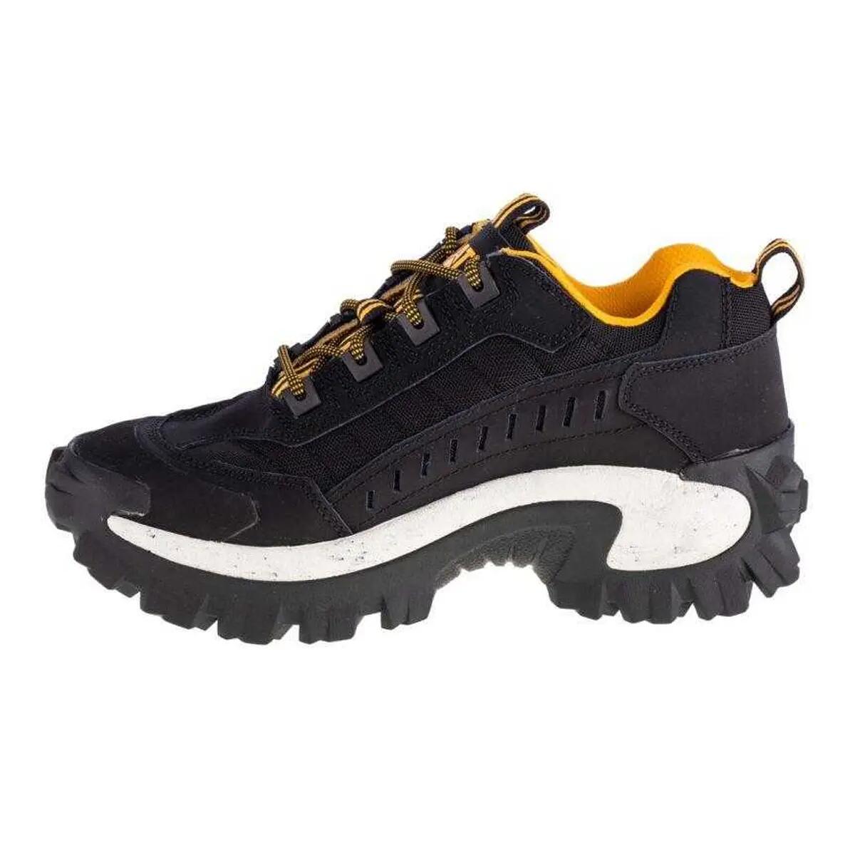 Mens Intruder Leather Chunky Sole Trainers (Black) 2/5
