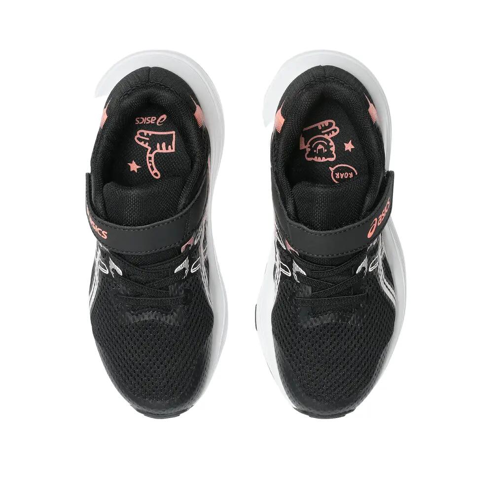 Calcado De Corrida Crianças, Unissex - ASICS Contend 10 PS - Black/Sun Coral 8/8