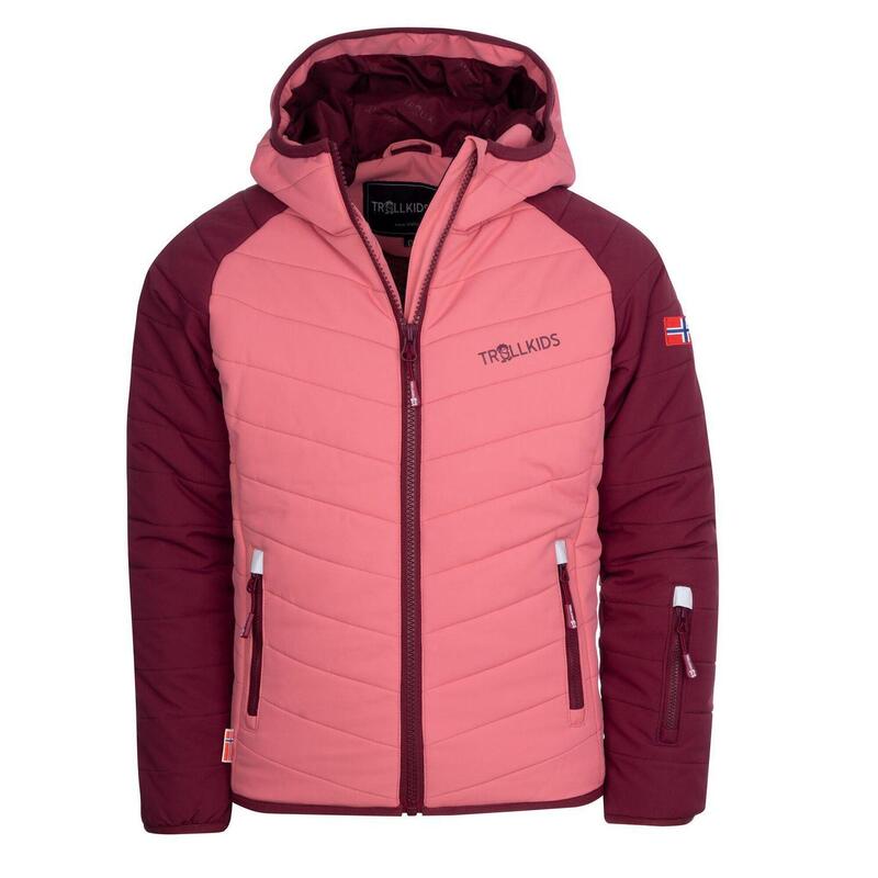 Veste de neige pour enfants Myrkdalen rouge châtaigne/rose antique