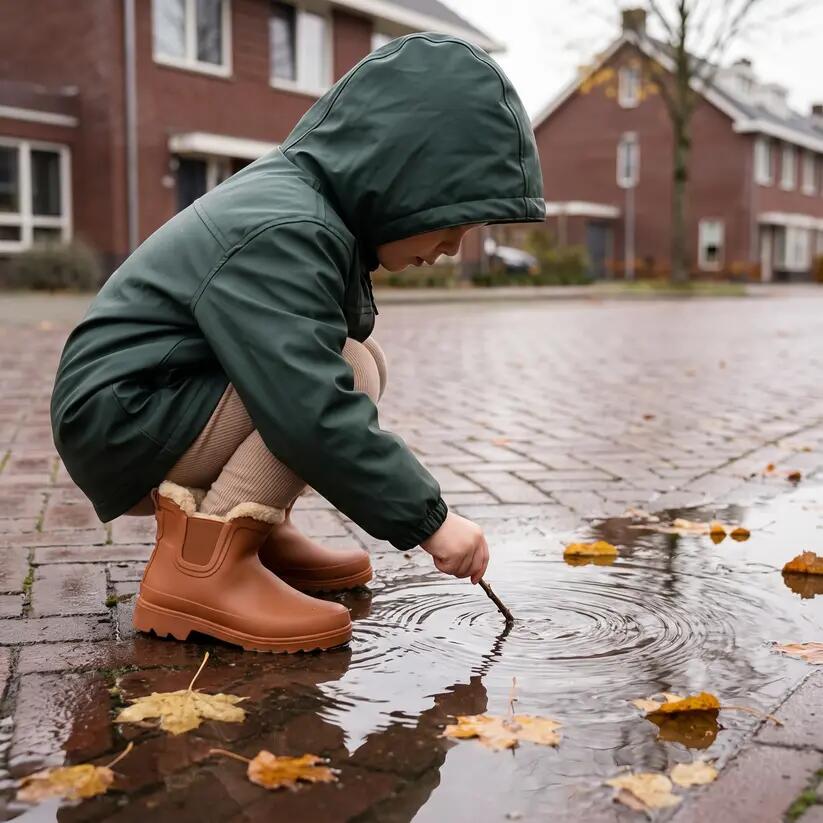 Bottes de pluie Chelsea enfants - Unisexe - Fausse fourrure - Caoutchouc 5/6