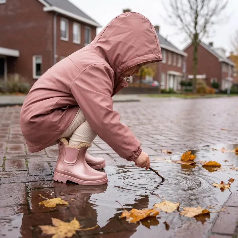 Bottes de pluie Chelsea enfants - Unisexe - Fausse fourrure - Caoutchouc 5/6