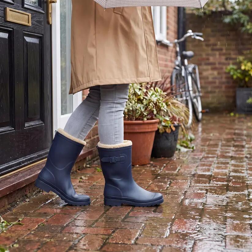 Botas de lluvia para mujer - Forro de piel - 100 % caucho - Impermeables 2/5