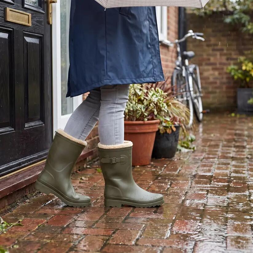 Bottes de pluie femme doublées – Fausse fourrure, 100 % caoutchouc 2/5